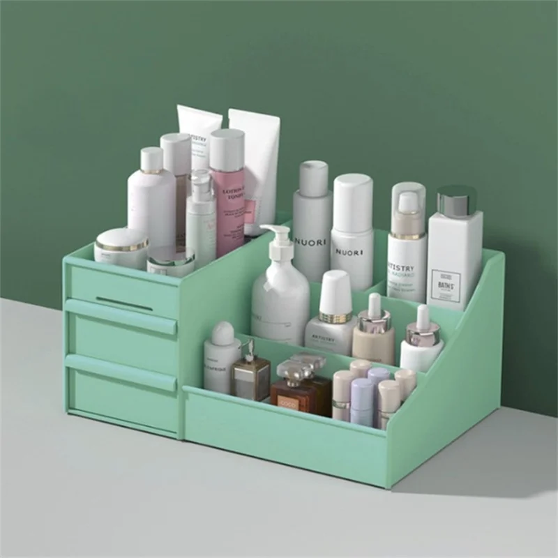 1PC White New Drawer Makeup Storage Box Dormitory Finishing Plastic Shelf Cosmetics Skin Care Dressing Table Desktop ﻿ 5