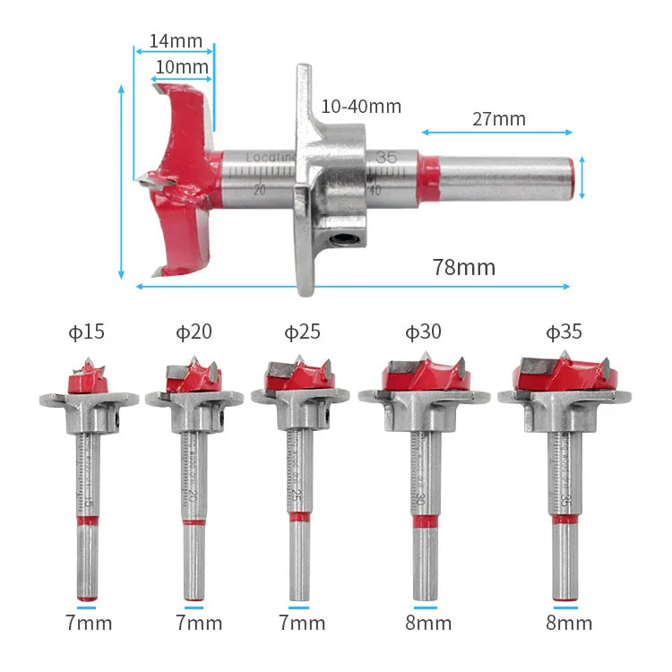 1PC 35mm Auger Drill Bit Wood Cutter Hex Wrench Woodworking Hole opener Saw Woodwork Core Milling Cutter Hinge Hand Tools