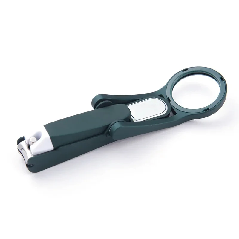 Nail Clipper with Magnifying Glass The Elderly Practical Stainless Steel Nail Clipper Anti-splash Beauty Big Tool Gift