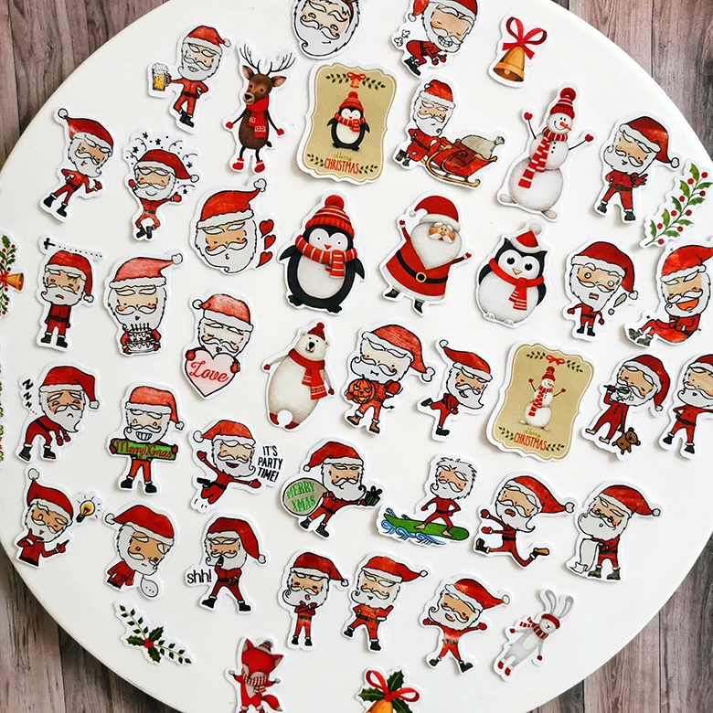 47PCS Christmas Santa Claus Stickers Crafts And Scrapbooking stickers