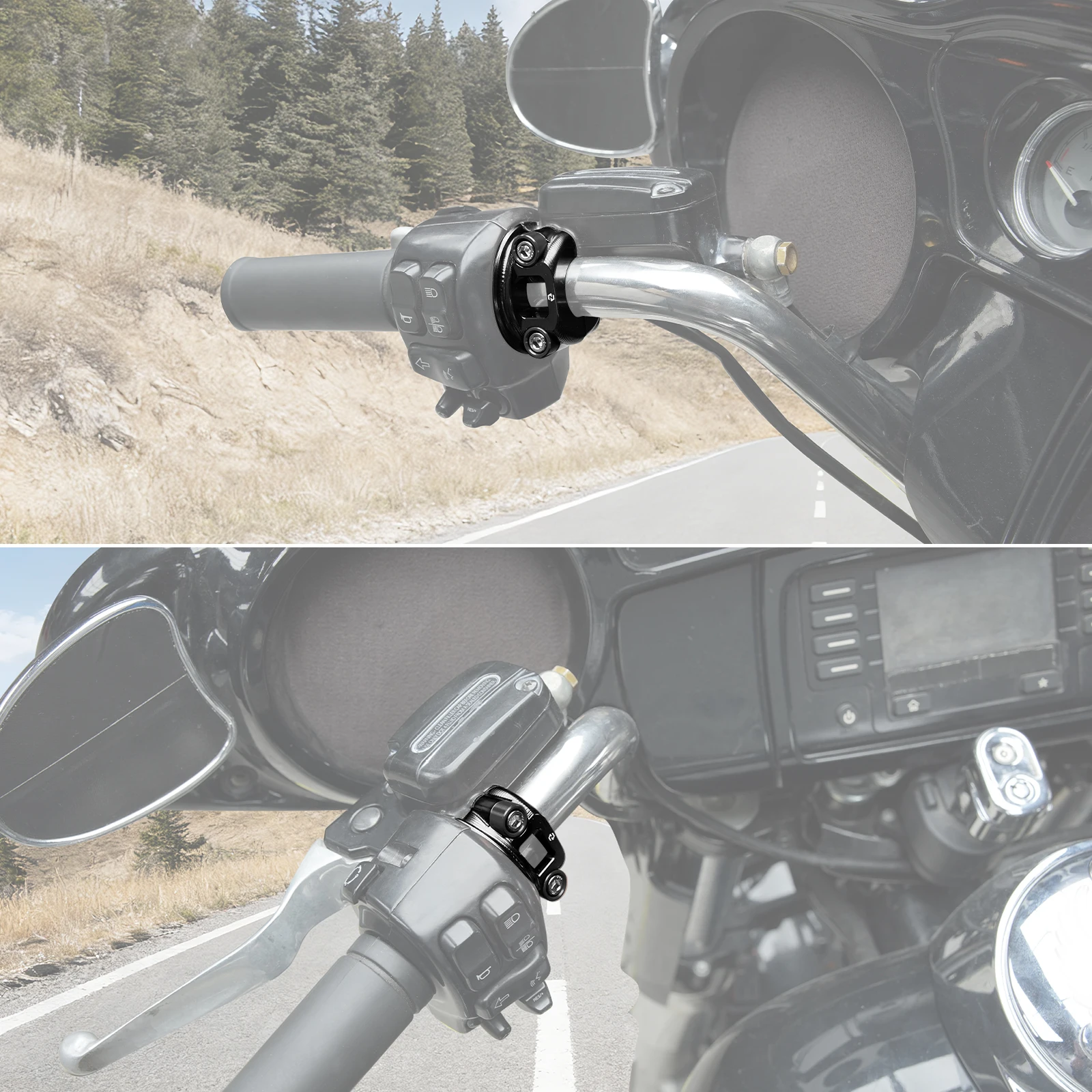 Für Harley Street Glide FLHX /Special Road Glide FLTRX 2015-2025 Brems- und Kupplungshalterung Halbklemme Dyna Fat Bob Low Rider Softail – Detail 16