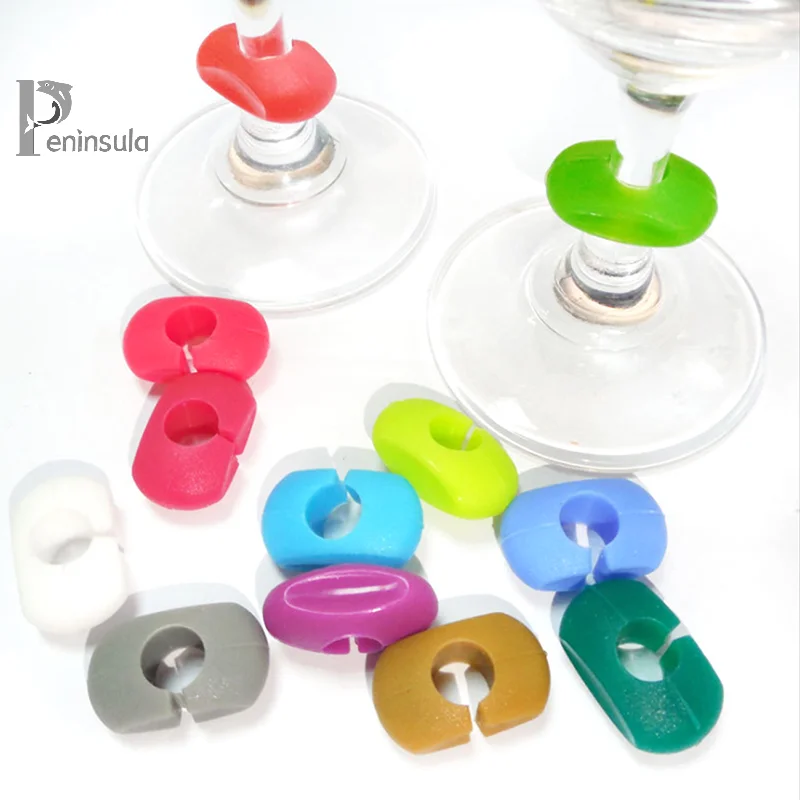 12Pcs Silicone Wine Cup Glass Markers Party Goblet Wine Drinking Cup Marking Tag