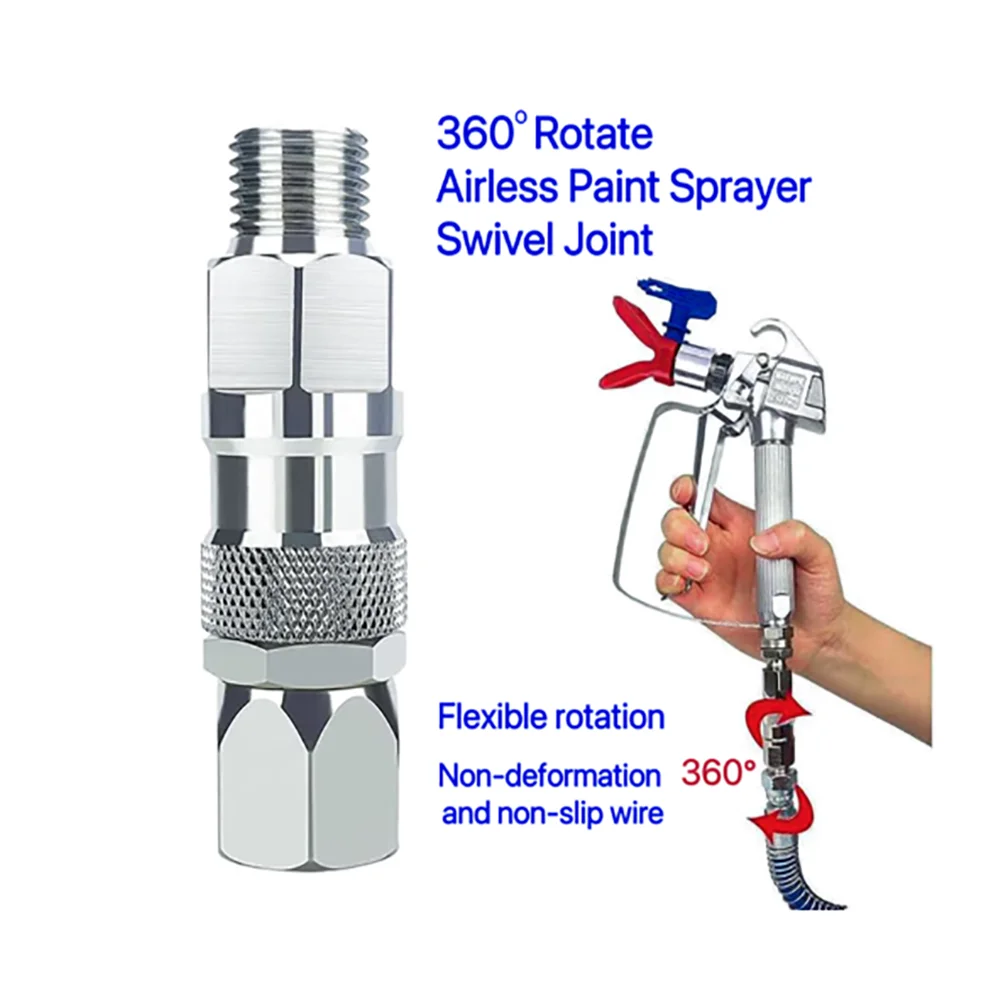 360 Degree 1/4 Turn 3/8 Inch Stainless Steel Airless High-Pressure Hose Connector, Used For Spraying Airless Hose Fittings