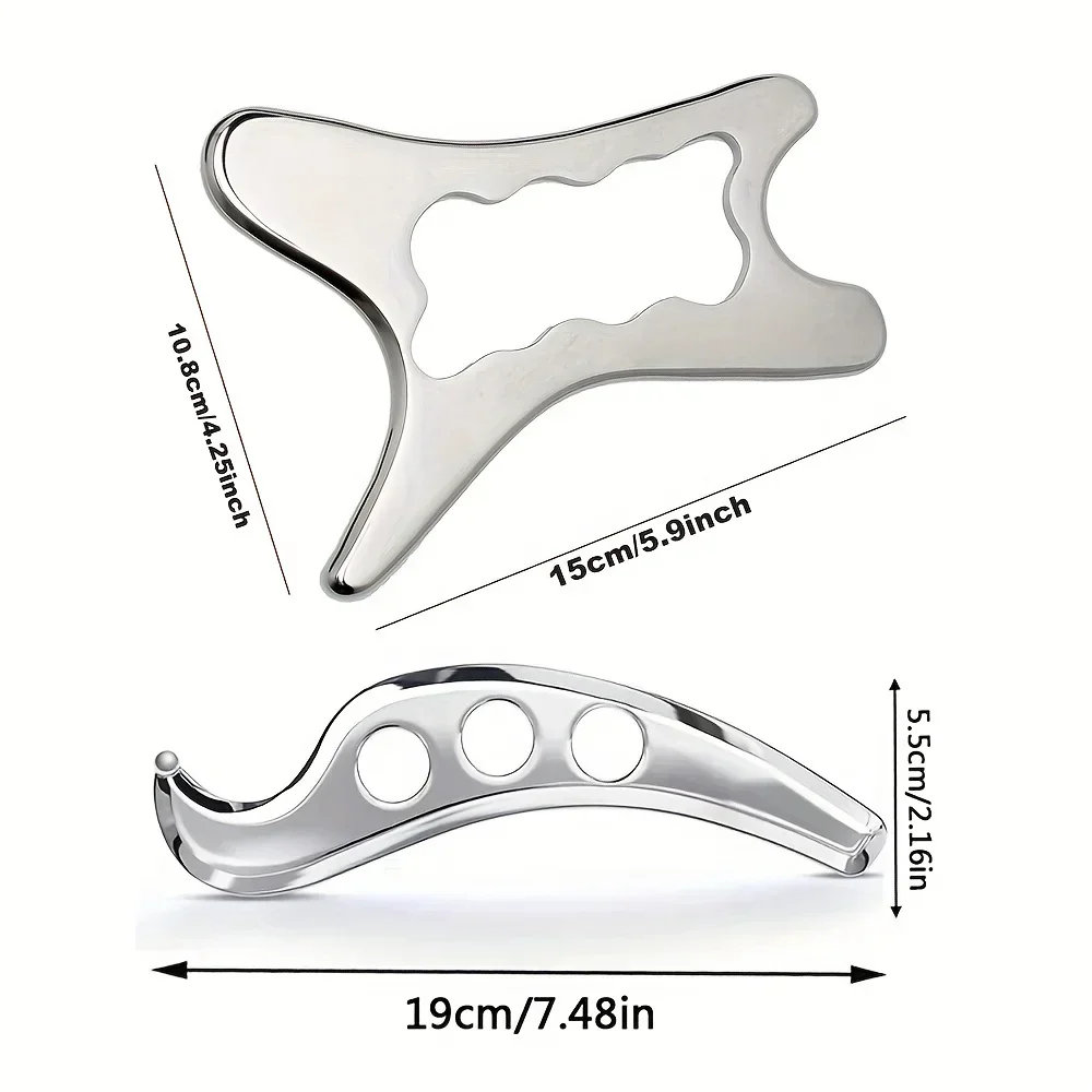 Stainless Steel Gua Sha Scraping Massage Tool-Muscle Scraper Soft Tissue Mobilization,Physical Therapy for Back, Legs, Arms