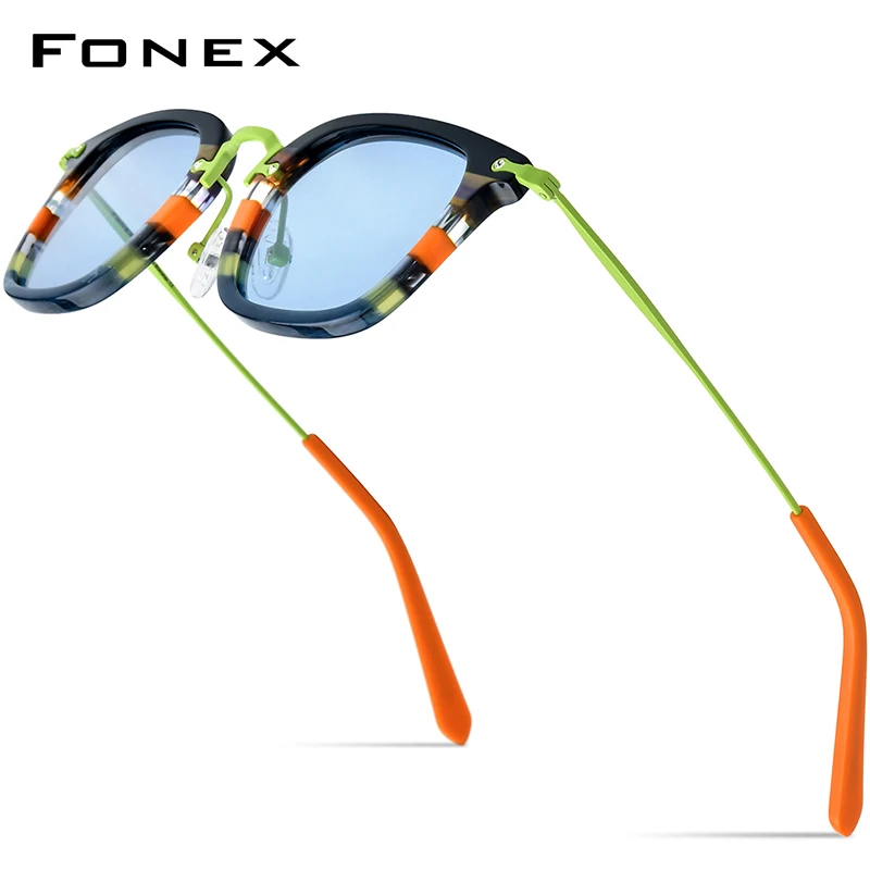 

FONEX Acetate Titanium Polarized Sunglasses Men 2024 New Simple Fashion Colorful Square UV400 Sun Glasses Women Shades F85791T