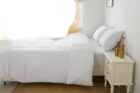 3-Piece King Duvet Cover Set - Solid White Bedding with 1 Duvet Cover & 2 Pillow Shams (Comforter Not Included) 2