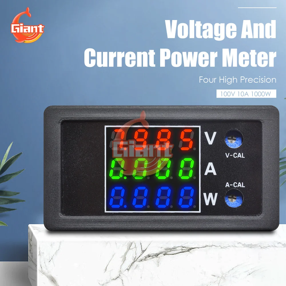 DC 0 100V 10A 100 0W Digital LED Voltmeter Amperemeter Wattmeter ...