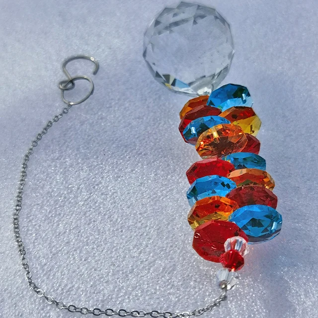 Napsütő Lógó Kristálygolyó Fogó Medálok Szél Haragszalag Szivárvány Nyolcszög Prizma Ablak Csengő Karácsonyfa Otthoni Dekoráció - Image 5