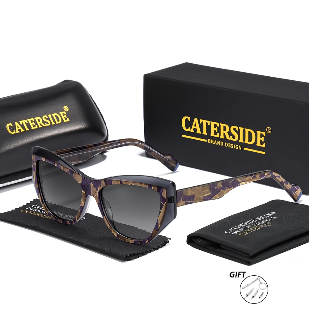 CATERSIDE Frauen Vintage Cat Eye Polarisierte Sonnenschirm Lesebrille Männer Outdoor Myopie Hyperopie Brillen UV400 – Detail 9