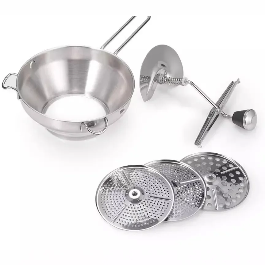Stainless Steel Food Mixer Jam Manual Mixer Mashed Potato Press Mashed Potato Vegetable and Fruit Grinder