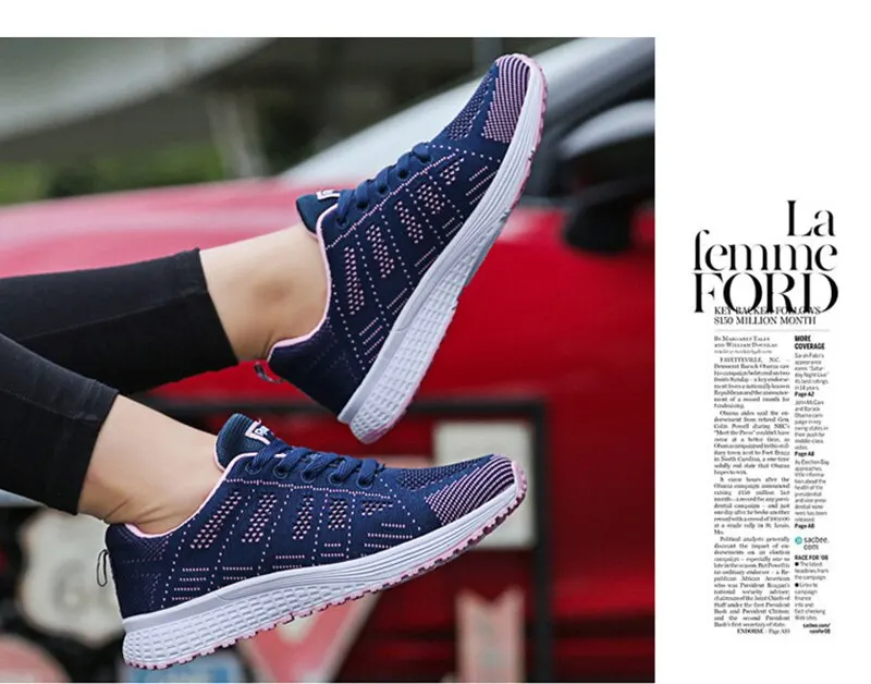 Description Picture 6 of itemWomen Casual Shoes Fashion Breathable Walking Mesh FlatShoesSneakers White Female Footwear