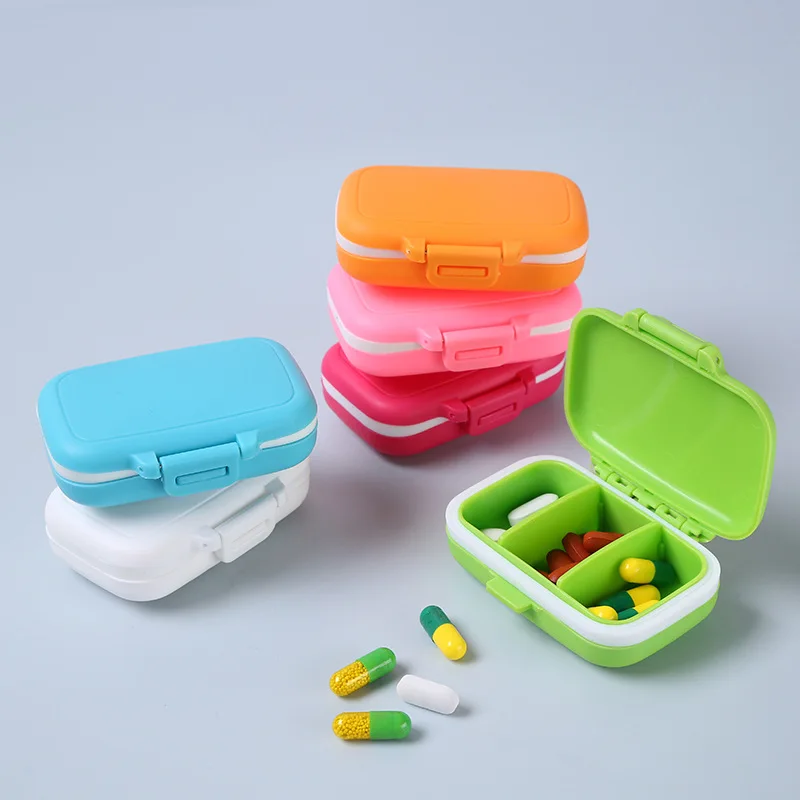 Compact Portable Pill Organizer with 3-Compartment Storage