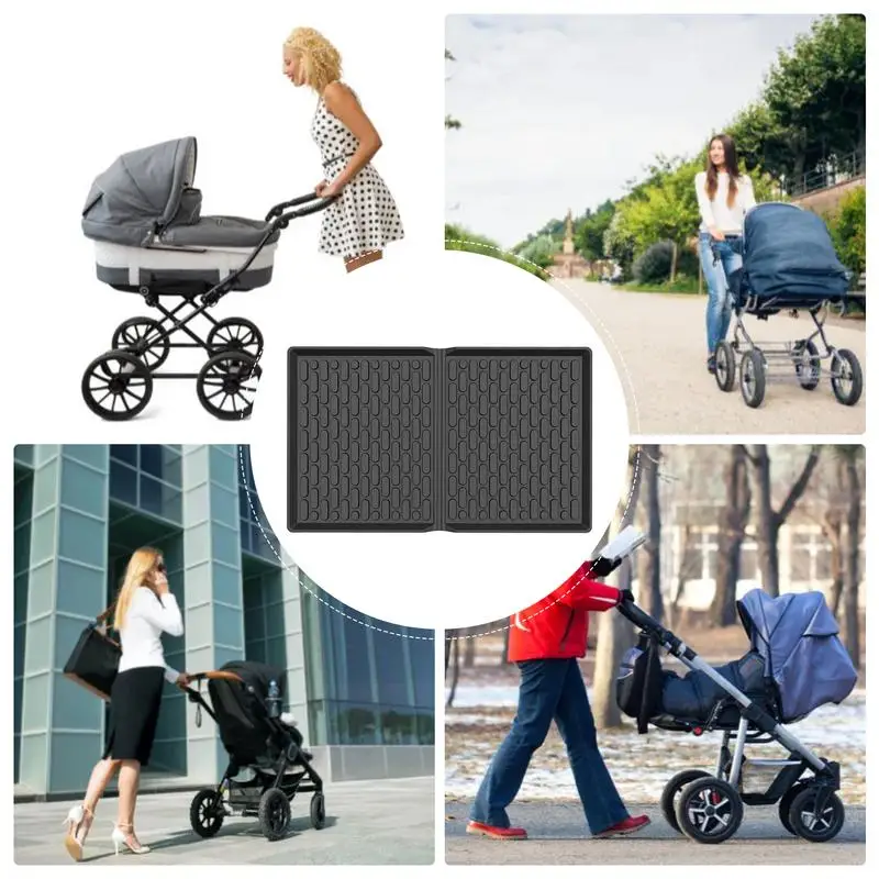 Vloermatten Voor Alle Weersomstandigheden Tpe Siliconen All Weather Mat Voor 2-zits Kinderwagen Opvouwbare Beschermende Vloermat Kinderwagen Mat Naar