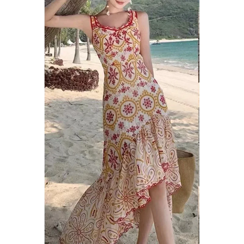 

French Summer European and American Style New Fashion Classic French Dress with Belt Guangzhou 13 Th Line