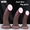Dark Big Glans Realistic Dildos Soft Penis Dick Adults Vagina Anal Sex Toys With Suction Cup Cunt Panties Faloimetaor For Women 1