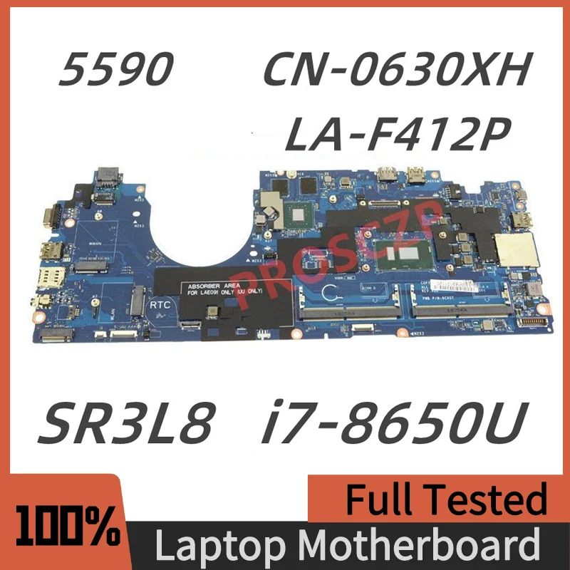 

CN-0630XH 0630XH 630XH DDM80 LA-F412P Mainboard For Dell 15 5590 E5590 Laptop Motherboard With SR3L8 i7-8650U CPU 100% Tested OK