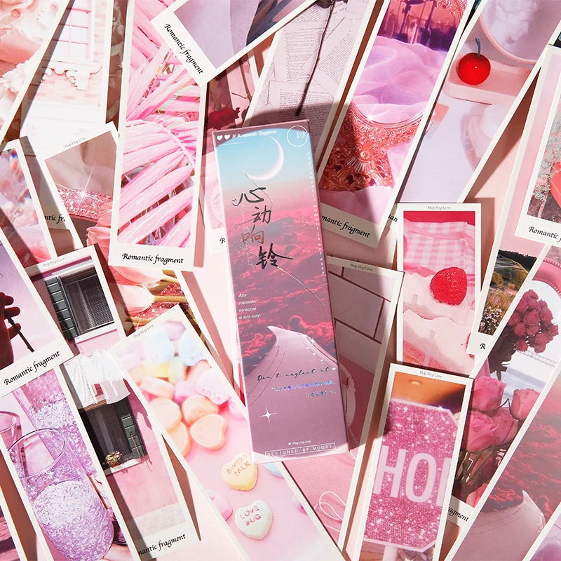 

30pcs/box Bookmark Heart creative INS Pink Department gift message decoration card bookmark stationery