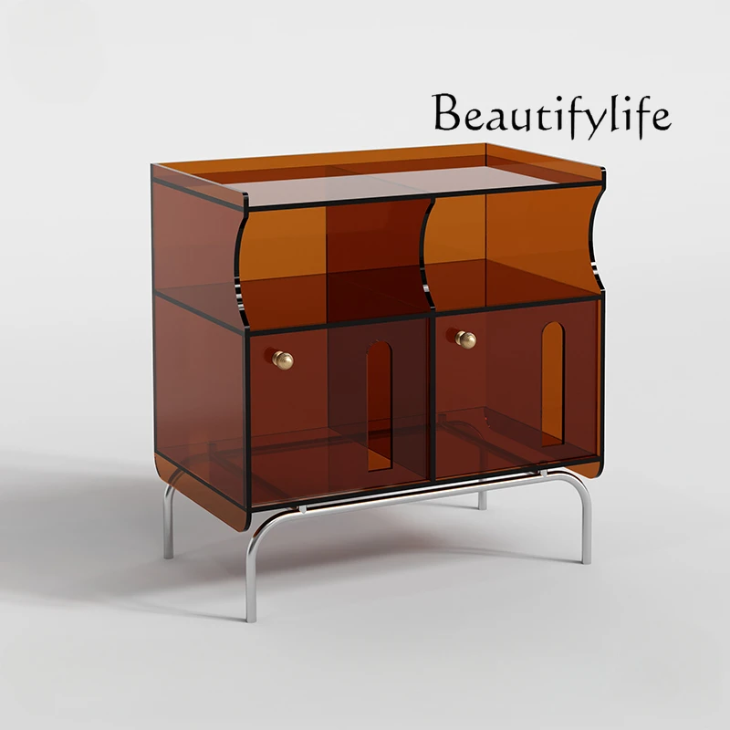 

Acrylic Light Luxury Sideboard Storage Low Cabinet Living Room Sofa Side Cabinet Tea Cabinet