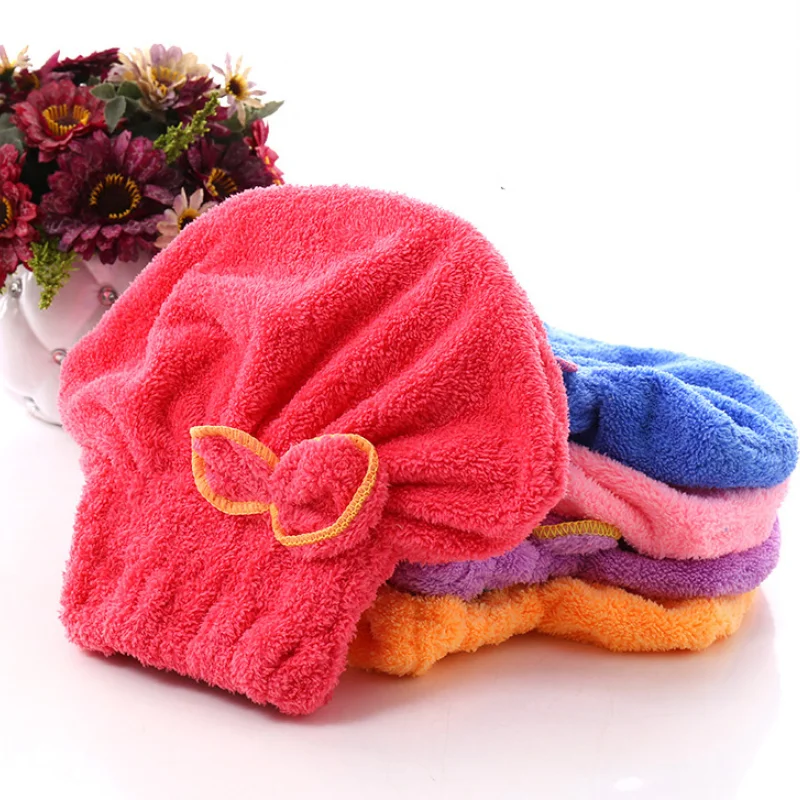 Microfiber thick coral fleece absorbent quick-drying cap confinement cap women's bag turban shower household dry hair towel dry hair cap,womens turban headwear