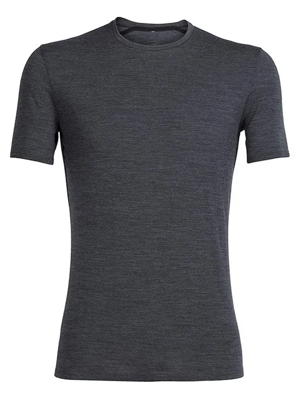 Qui Dry Merino Wool T-irt Men's ort Sve round Ne Outdoor Sports Anti-Odor Breathable European Size Oversized