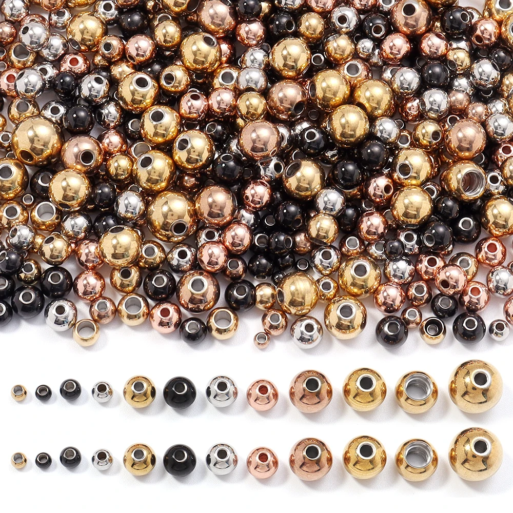 High Quality Stainless Steel Beads for Jewelry Making Loose Spacer Beads DIY Bracelet Necklace Bracelets Wholesale