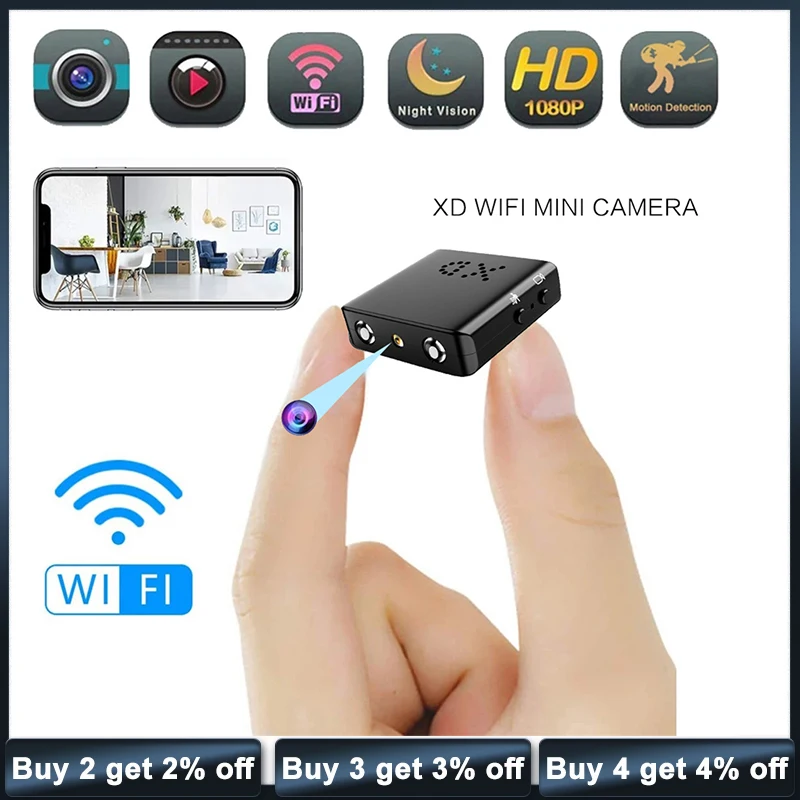 Мини-камера с Wi-Fi, 1080P, ИК-подсветка