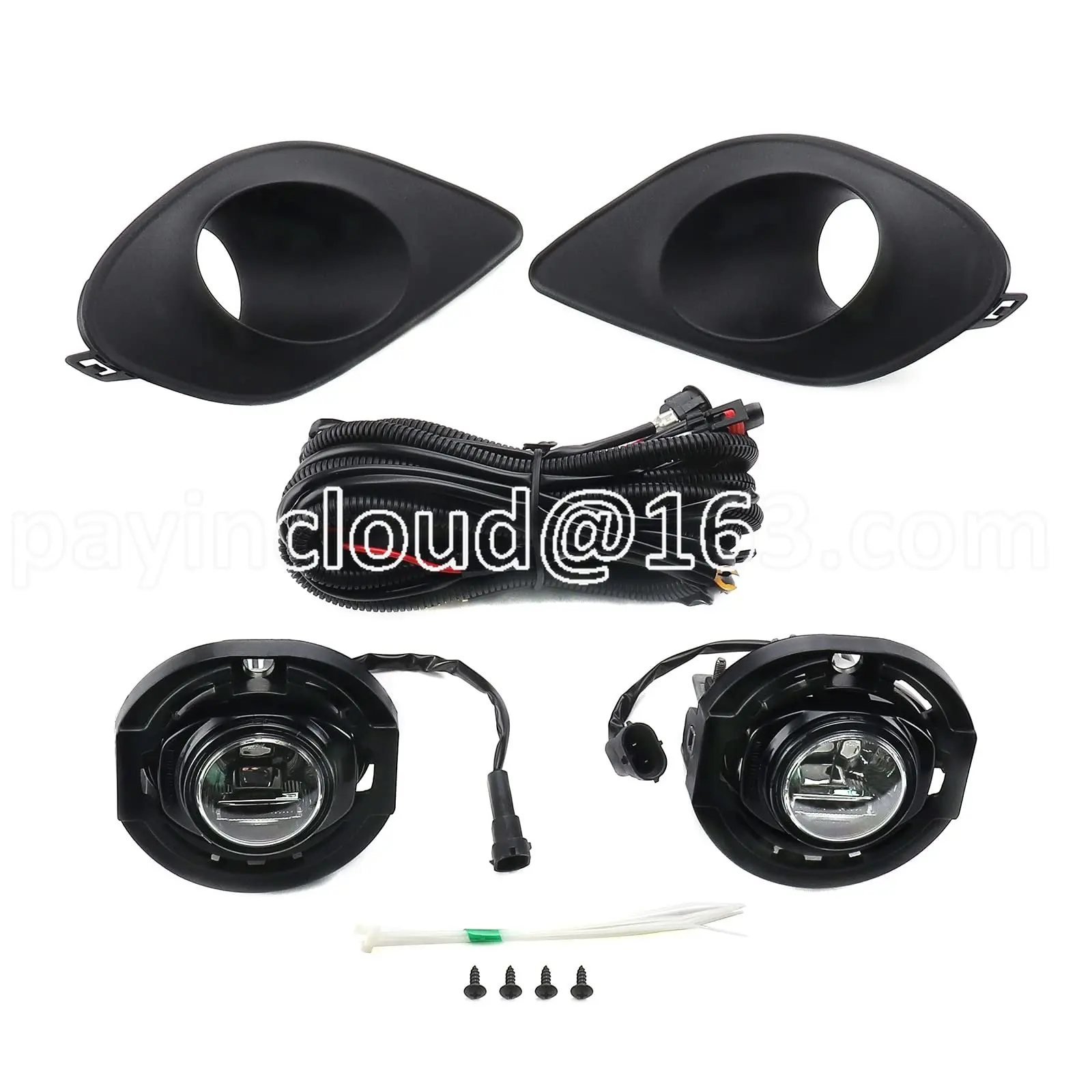 

2PCS Fog Light Cover Fit Front Bumper Black Fog Lamp Chrome Trim