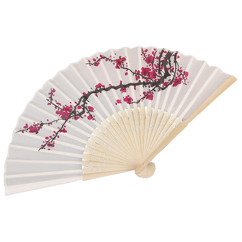 

1pcs Delicate Plum blossom Blossom Design Silk Folding Fan