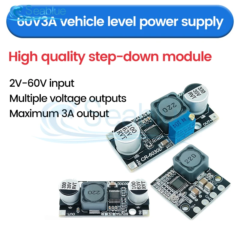 LM2596 60V 3A Step-down power module DC 12/24V to 3.3/5/12/24V 2-34V 3-32V Adjustable Buck Converter Module Voltage Regulators Voltage Regulator Voltage Converter Power Module