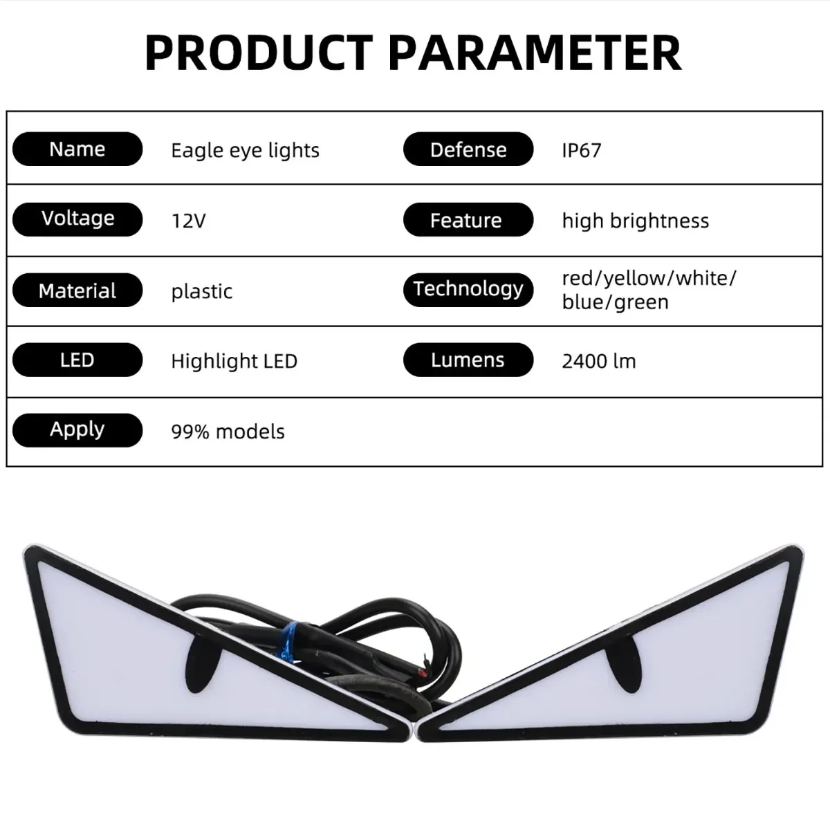 Car LED Devil Eyes Light Universal Demon Eyes Headlight Motorcycle Mini Turn Signal Flasher Tail Lamp Auto Decoration Lights