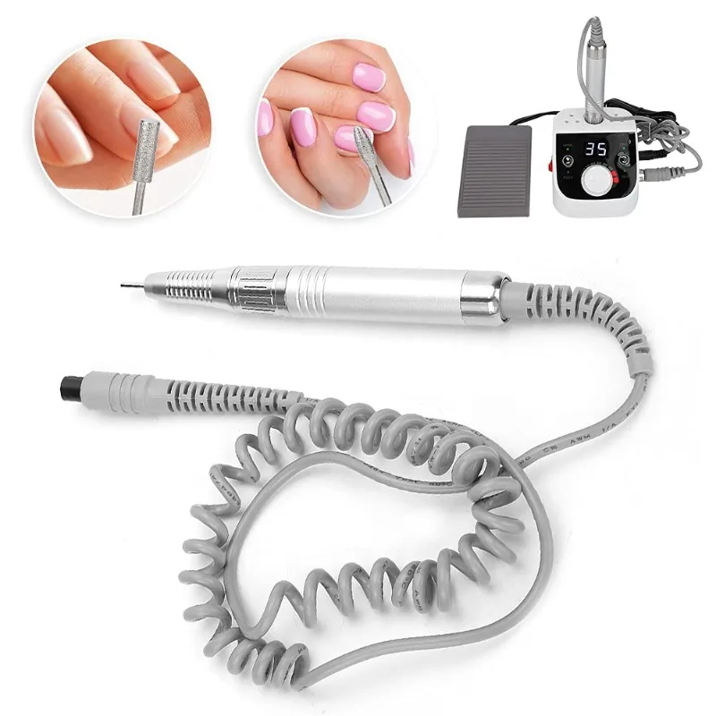 35000 RPM Nail Art Handpiece High Power Low Noise Nail Drill Pen Brushless Handle Replacement for Manicure Pedicure Tool 6