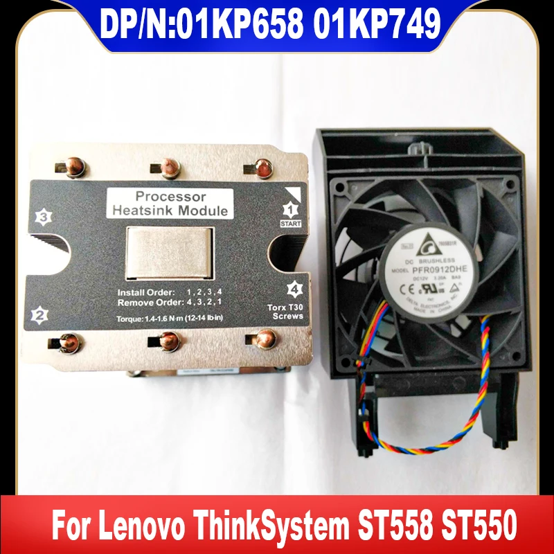 

01KP658 Heatsink 01KP749 Cooling Fan New Original For Lenovo ThinkSystem ST558 ST550 Server CPU Cooler Kit 1KP658 1KP749 Tested