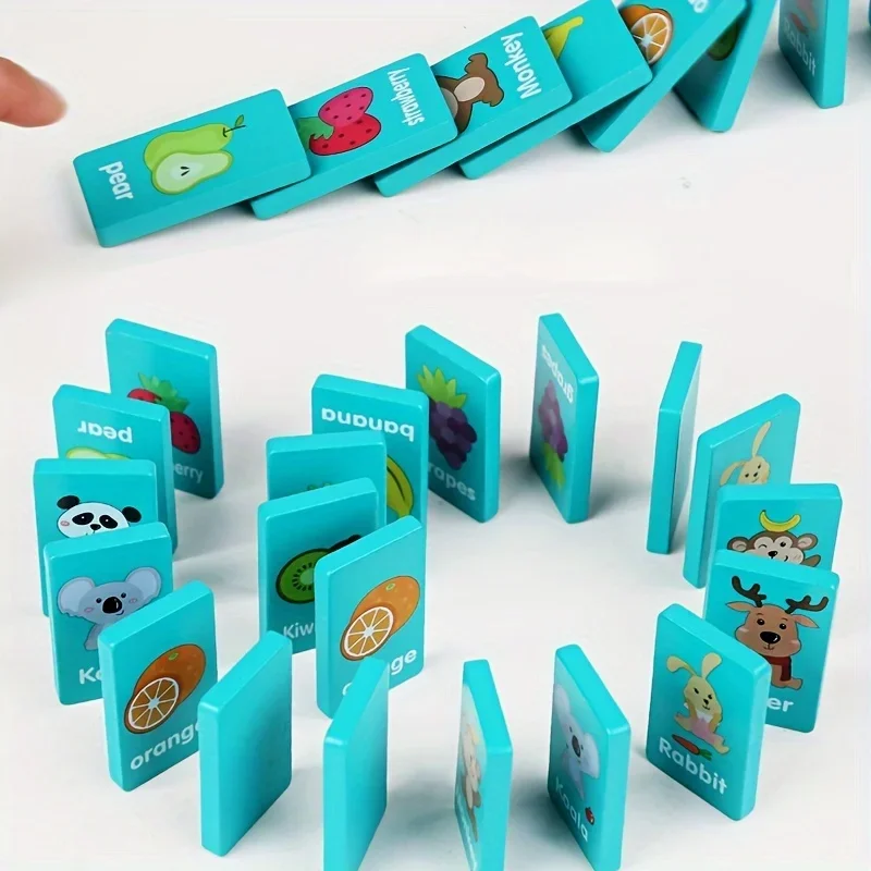 Party Games Children Hand Scratch Wooden  Puzzle Toy Board Baby Cartoon Montessori Early Education Farm Fruit Cognitive Kid Gift 3