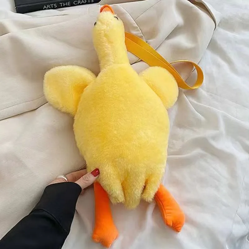 One Cute Goose Plush Shoulder Bag Handbag For Woman Versatile Classic Style Messenger High-Quality Luxury Casual Exquisitefemale