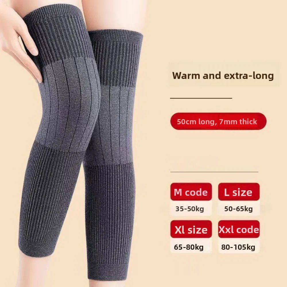 Neue Plus Samt Winter Knie Pads Universal Verdickte Bein Ärmeln Elastische Winddicht Kältebeständig Knie Unterstützung Unisex – Detail 11