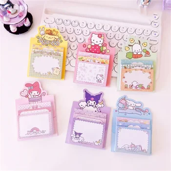 90 Sheets Melody 3 Layer Memo Pad Sticky Notes Sanrio Kuromi CinnamoroCute Stationery Label Planner Sticker Post School Supplies 1