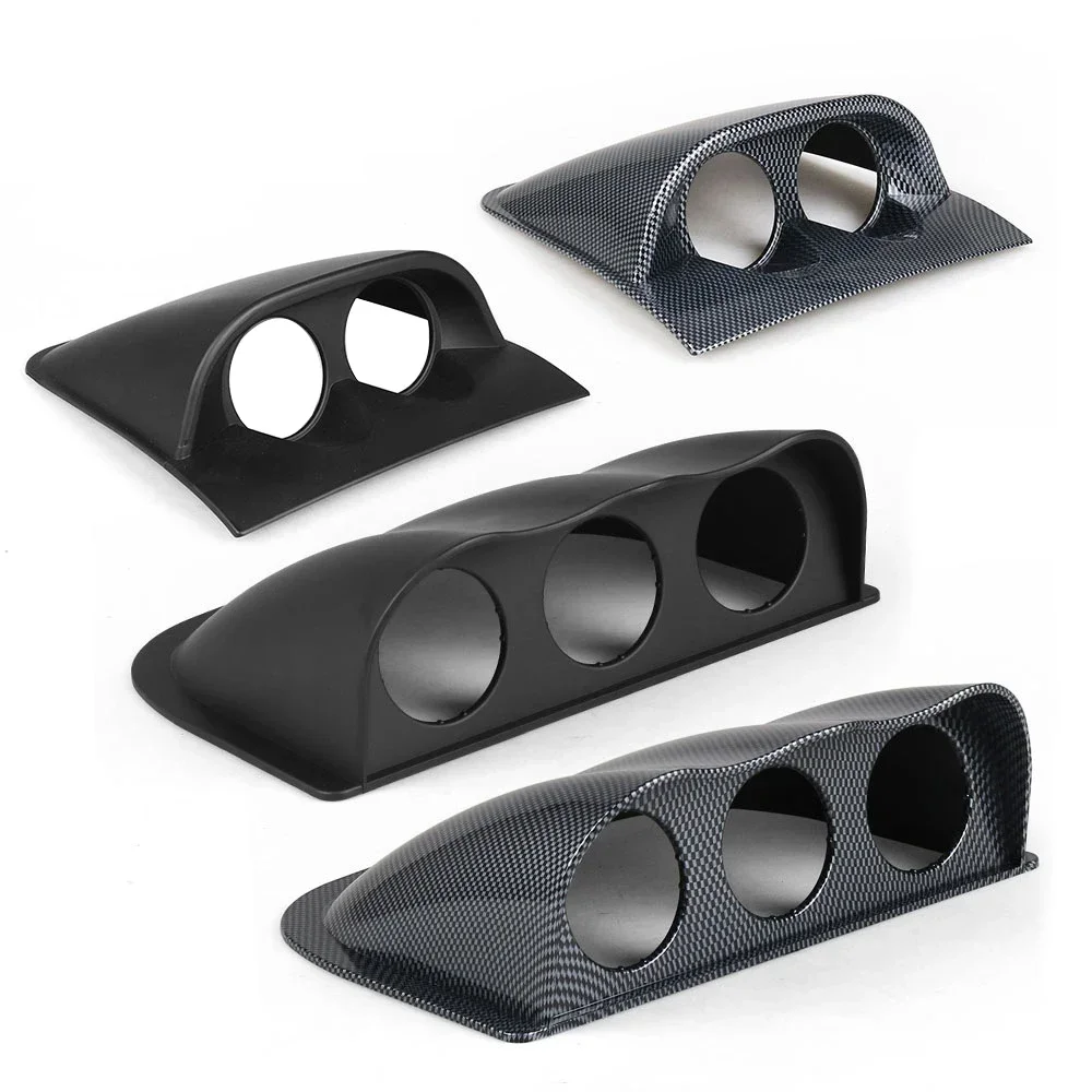 2 Inch 52mm Gauge Pod Mount Holder Dual Triple Gauge Pod Carbon Fiber Style/Gloss Black Dash Mount for Racing Car Universal