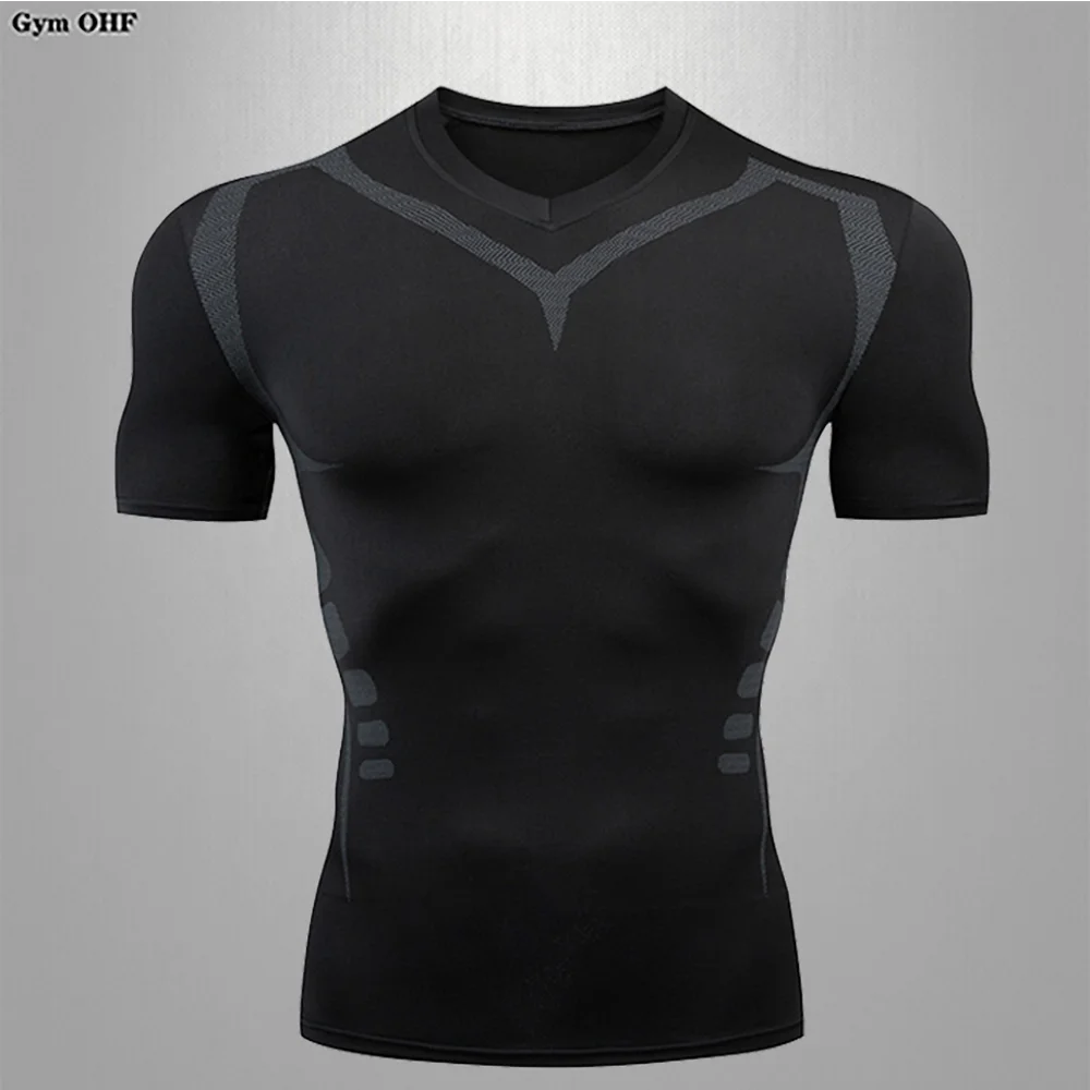Compression T Shirt Sport T Shirt Running T Shirts Running T Shirt Fitness Clothes Sports Leggings Men's Running Fitness Sports Tights Cycling Sports Quick Dry Men's Tights Athletic Exercise T-shirt Jogging Compression