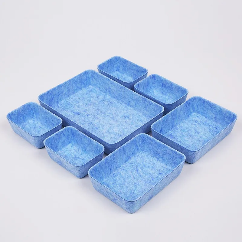 7pcs/set Felt Storage Box Organizer for Office Desk  Desktop Organization Accessories Multi-Purpose Felt Fabric Organizer 3