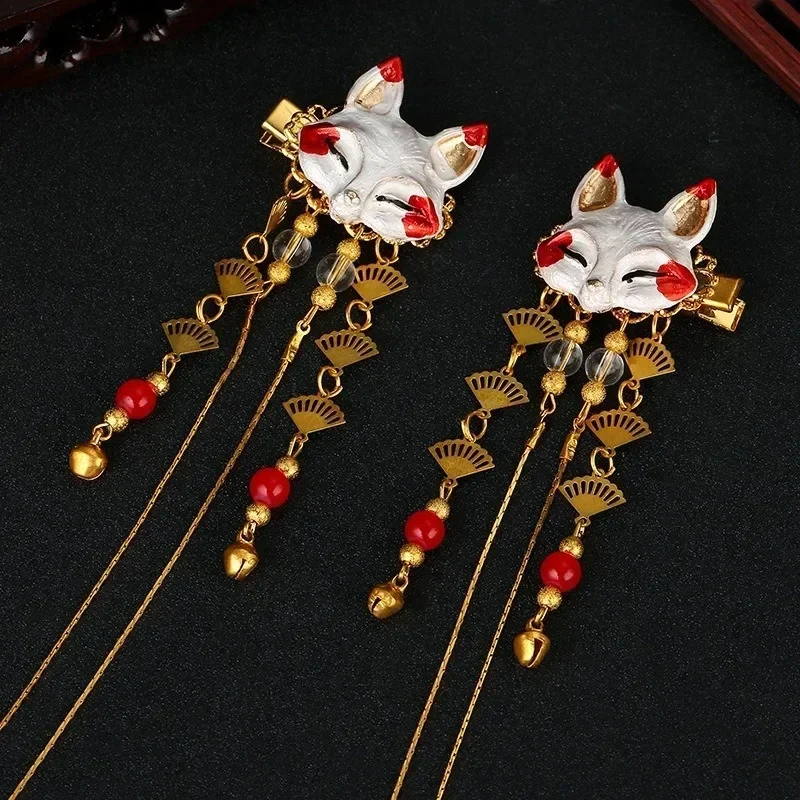 Fashion Fox Rabbit Animal Hairpin Hair Accessories Retro Alloy Headdress Hanfu Cute Girl Animal Hairpin HeadDecor Girls Headband