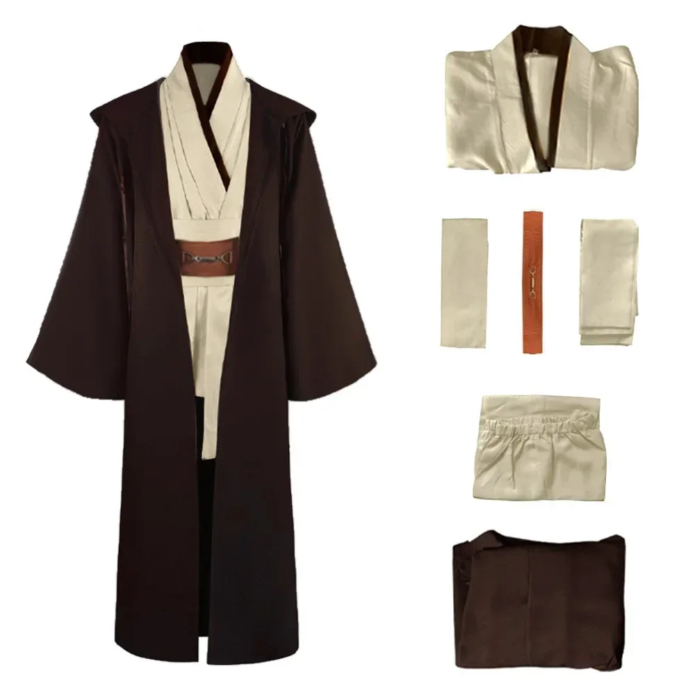 2024 neue Version hochwertige Star Soft Polyester Wars Kostüm Halloween Jedi Rollenspiel Obi-Wan Kenobi Cos Kostüm