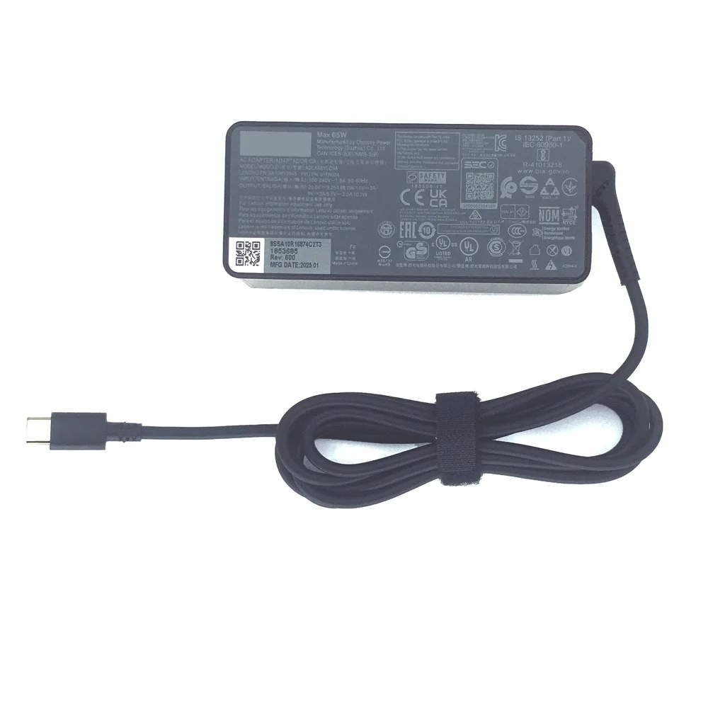 레노버 씽크패드 T490 T580 ADLX65YDC2A ADLX65YLC2D ADLX65YDC3A ADLX65YDC2D 노트북 어댑터용  USB-C 65W AC 충전기