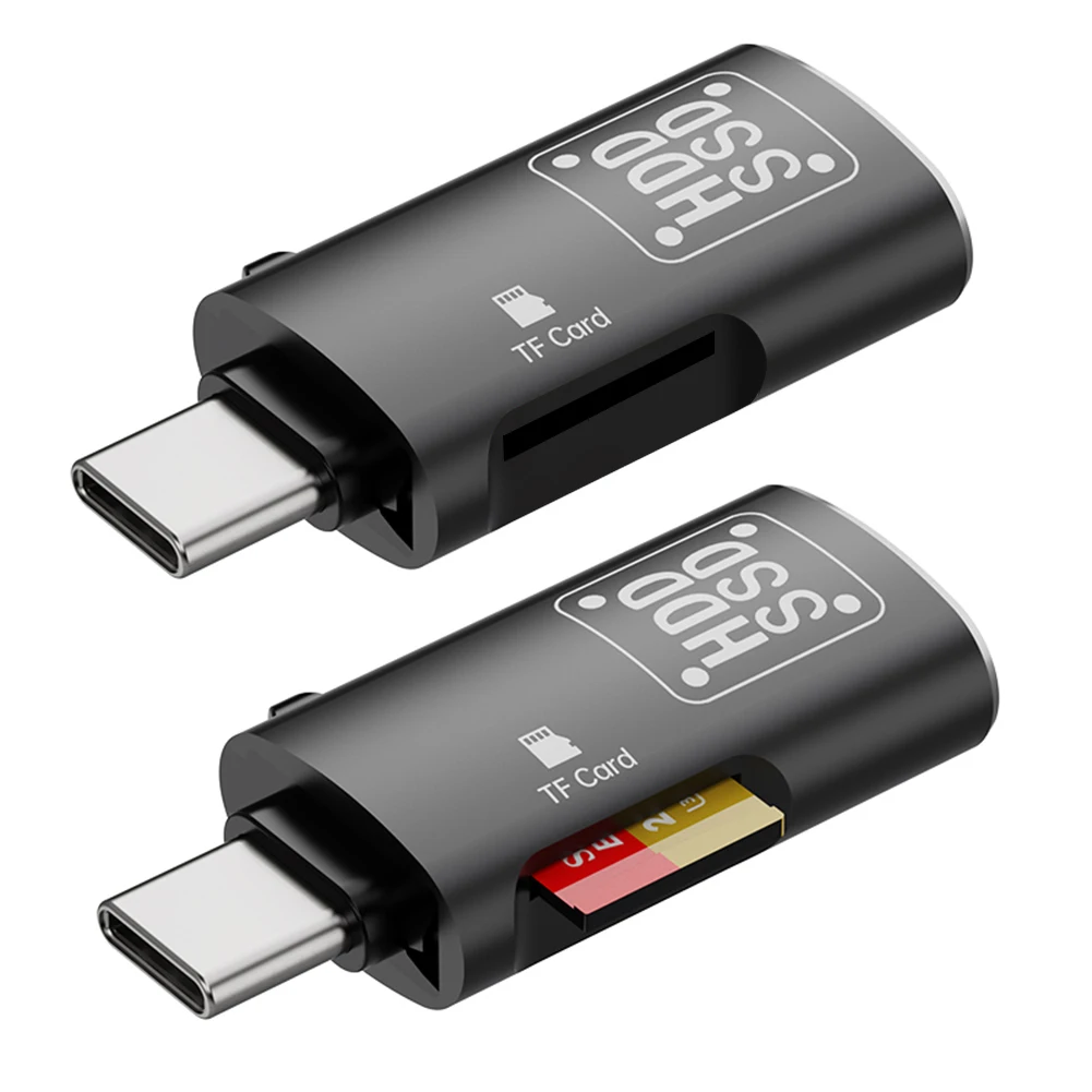 투인원 C타입-USB 3.0 TF 카드 리더, OTG C타입-USB 암 + TF 콤보 어댑터, 휴대폰 카드 리더, PC 노트북 액세서리