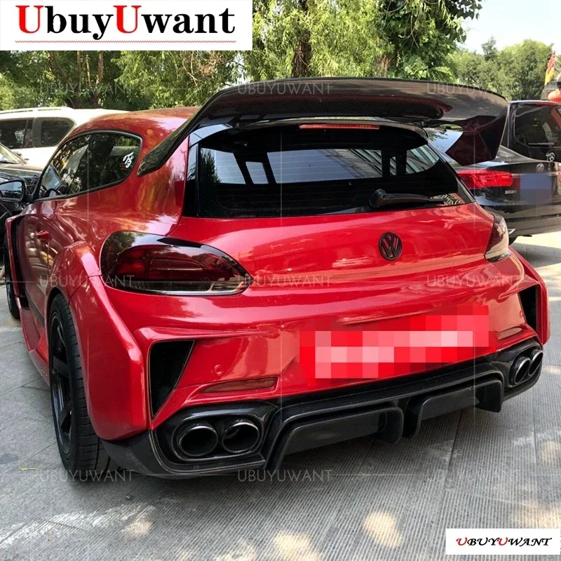 

For Volkswagen Scirocco (And R) 2009-2018 Auto Real Carbon Fiber Material Rear Lip Spoiler Trunk Boot Wing 1Pcs Car Styling