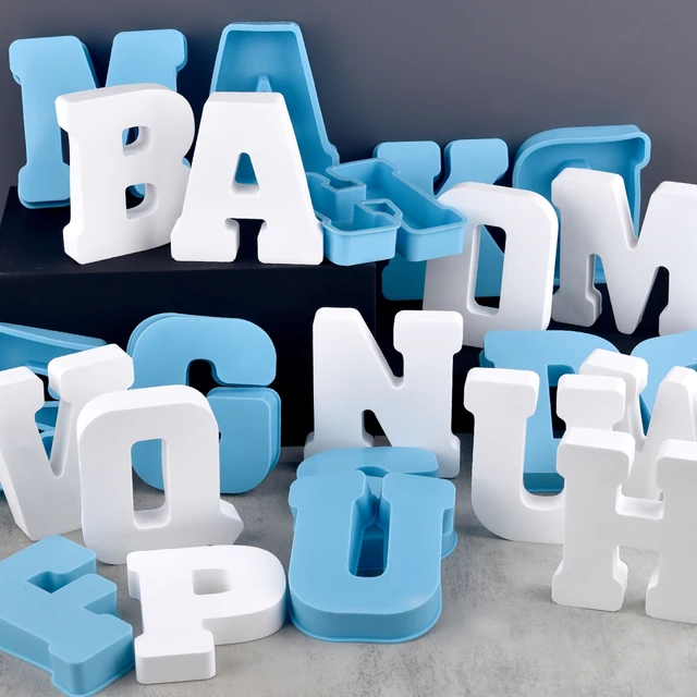 Stampo In Silicone Per Resina - Alfabeto Dalla A Alla Z, Lettere 3D Per Decorazioni E Compleanni - Foto 3