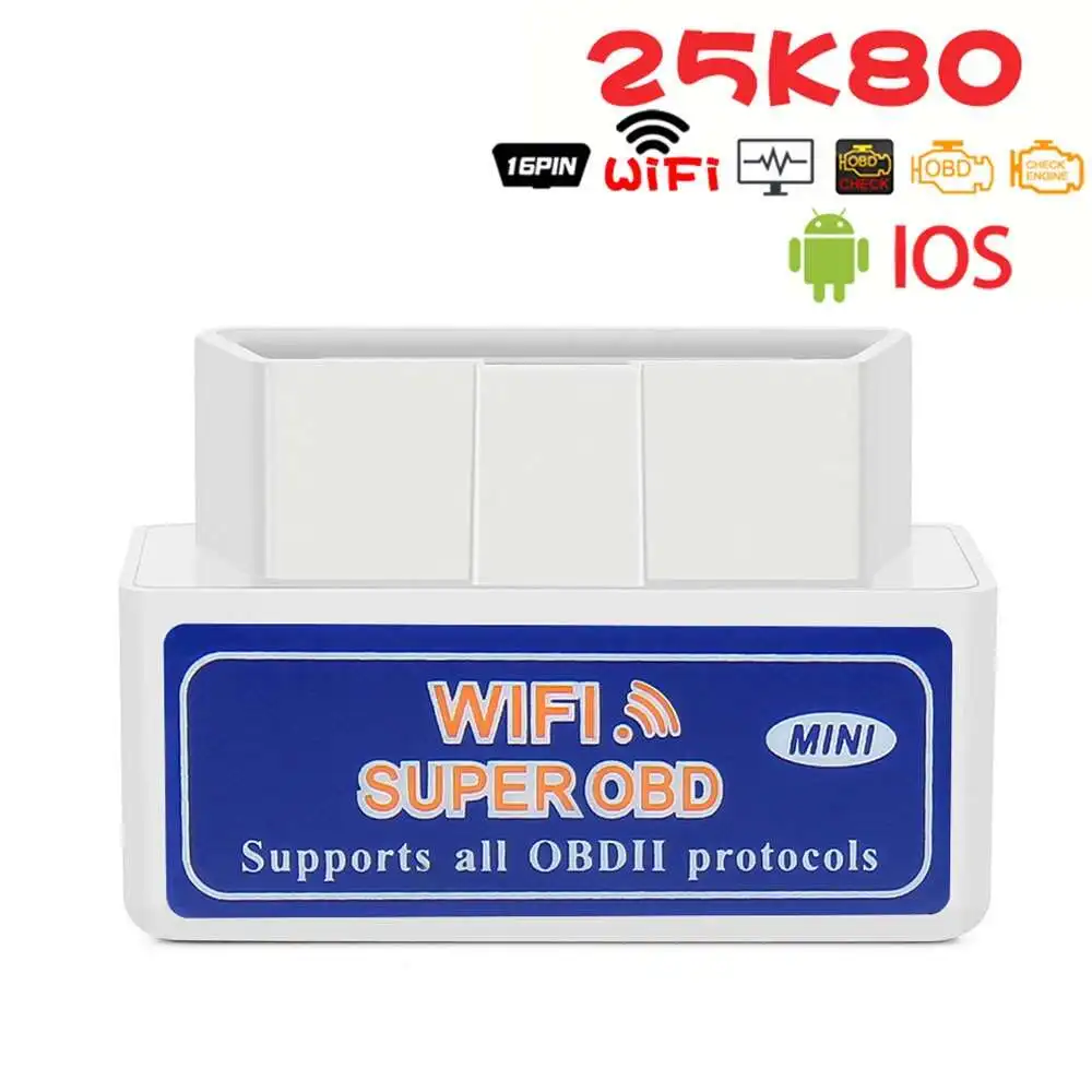 

Мини-сканер OBD2 ELM327 Wifi для CAN-шины 25K80 Multi-brands