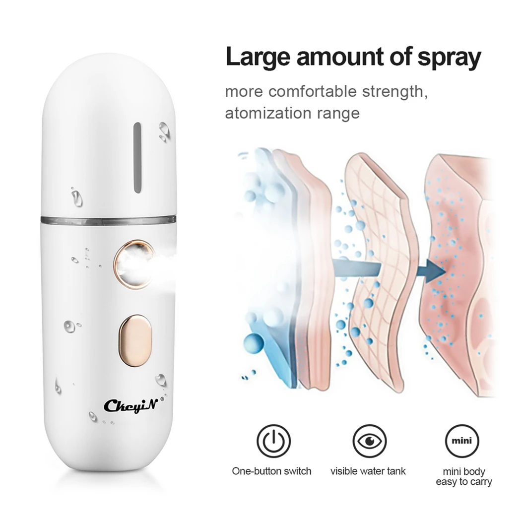 S68f2c2c509a0441f85af7834316fca582 CkeyiN 30ml Mini Facial Steamer Mist Sprayer Nano Mister Hydrating Face Mist Spray Bottle Humidifier Spa Skin Care Moisturizing
