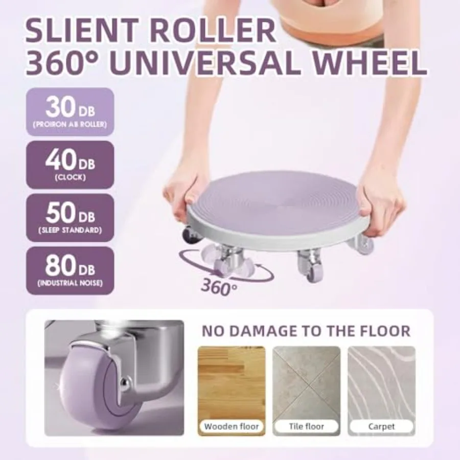 Ab Roller Wheel with Knee Mat, Abs Workout Equipment for Abdominal & Core Strength Training, Abdominal Roller for Men Women, Hom