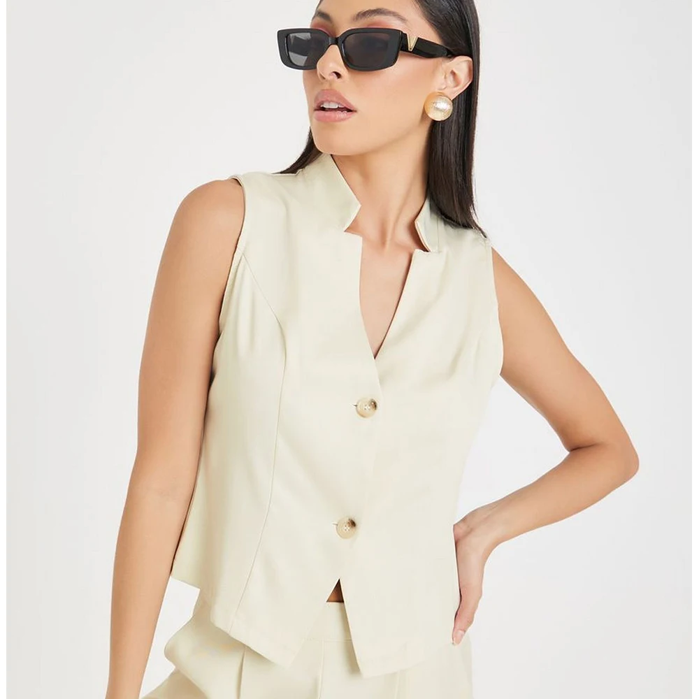 Loose Vests for Women Female Fashion Sunmmer Wasitcoat Sleeveless Jacket V-Neck Single Breasted Casual Clothing Coats Jackets