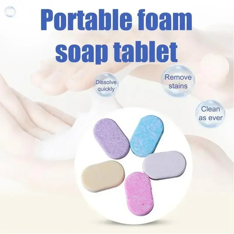 5pcs 4g/pc Solid Foam Hand Washing Tablets Lemon Rose Lavender Cleaning Hand Sanitizer Disinfection Effervescent Soap Tablet hand soap